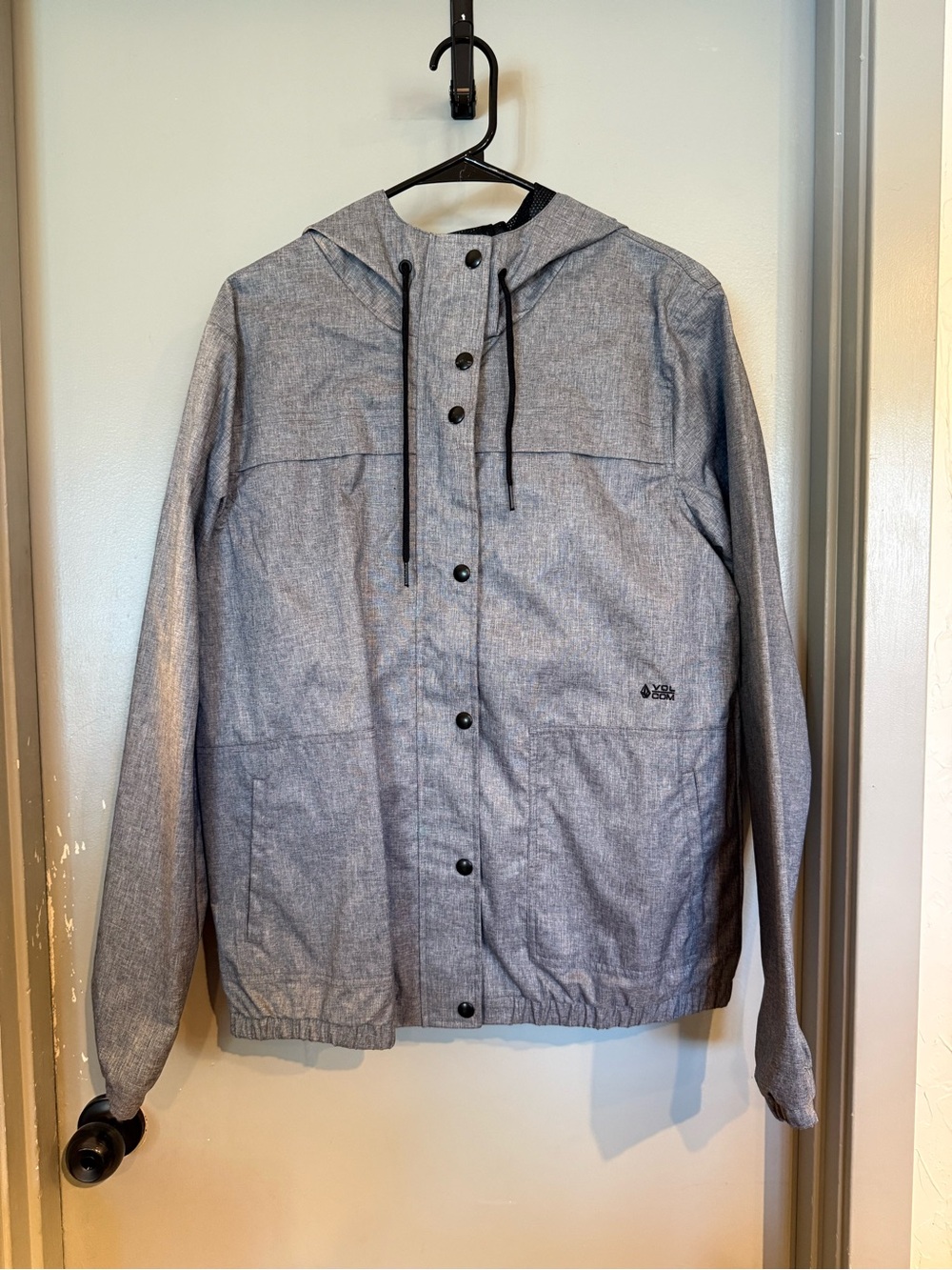 Volcom Gray Lightweight Hooded Shirt Jacket